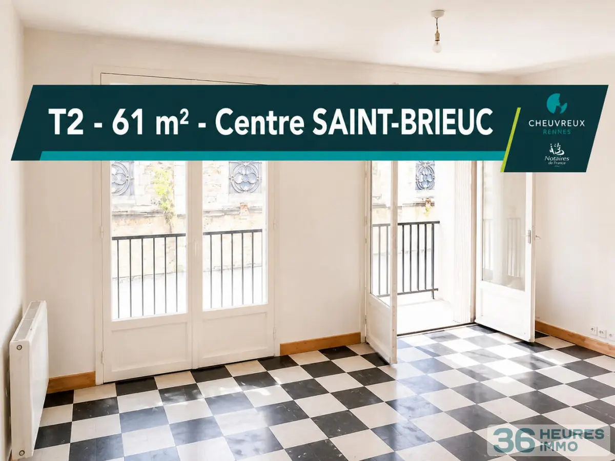 Appartement a vendre aux encheres en ligne Saint-Brieuc 22000 Côtes-d'Armor 22 61 m2 2 pièces 126000 euros Cheuvreux SB1 002