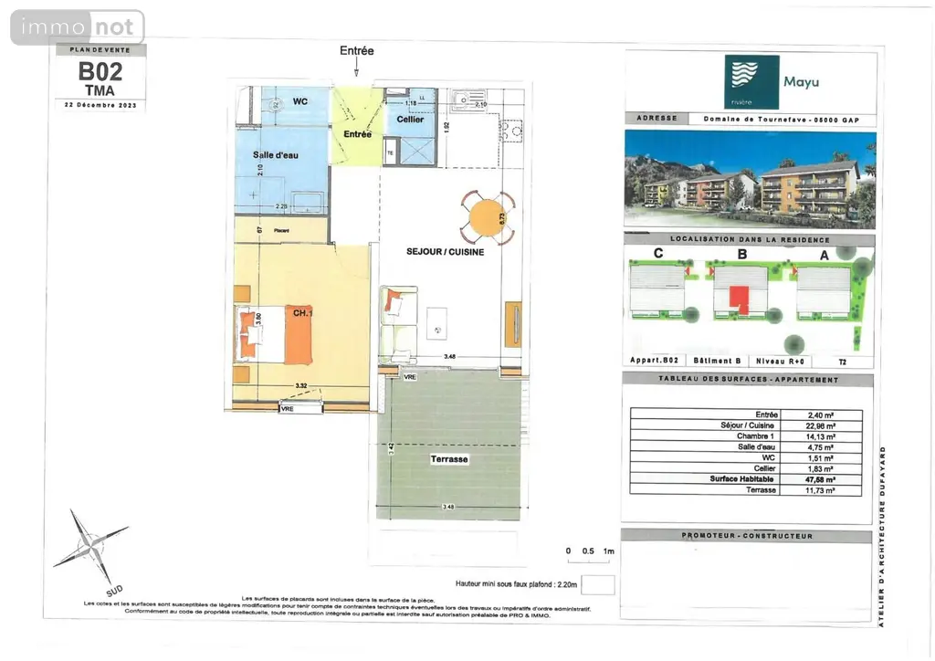 Appartement a vendre Gap 05000 Hautes-Alpes 05 47 m2 2 pièces 192000 euros 001/1574 002
