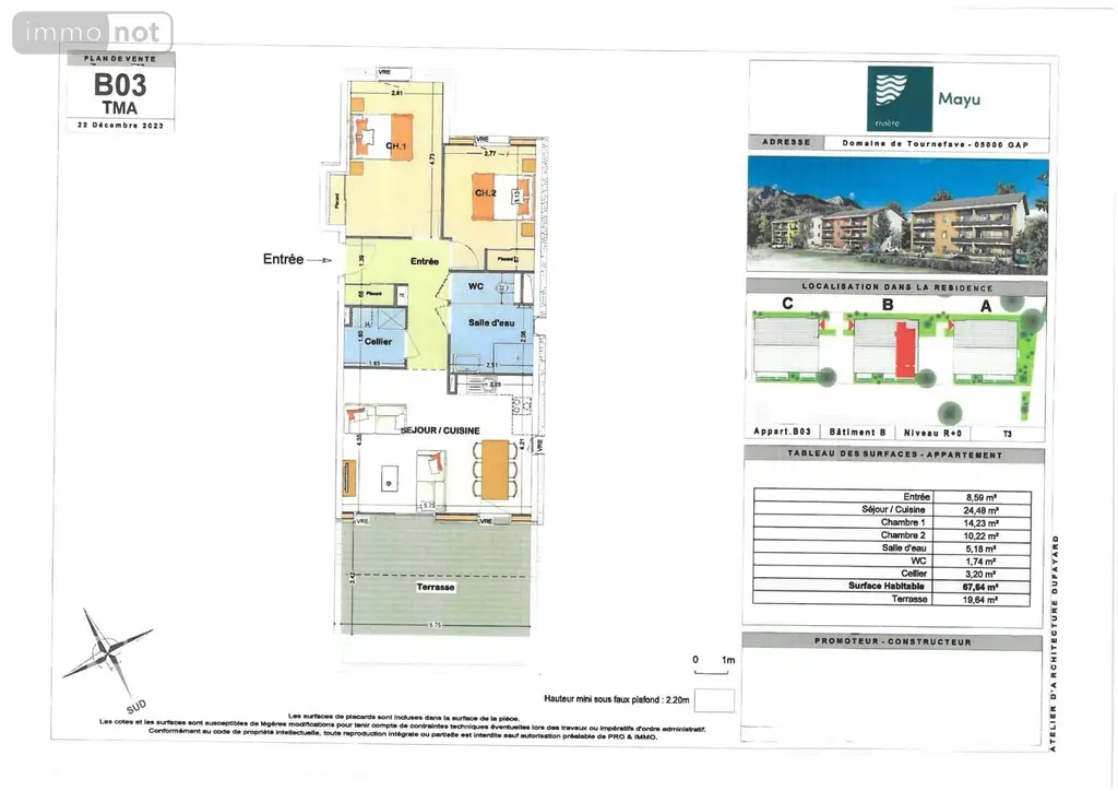 Appartement a vendre Gap 05000 Hautes-Alpes 05 47 m2 2 pièces 192000 euros 001/1574 003