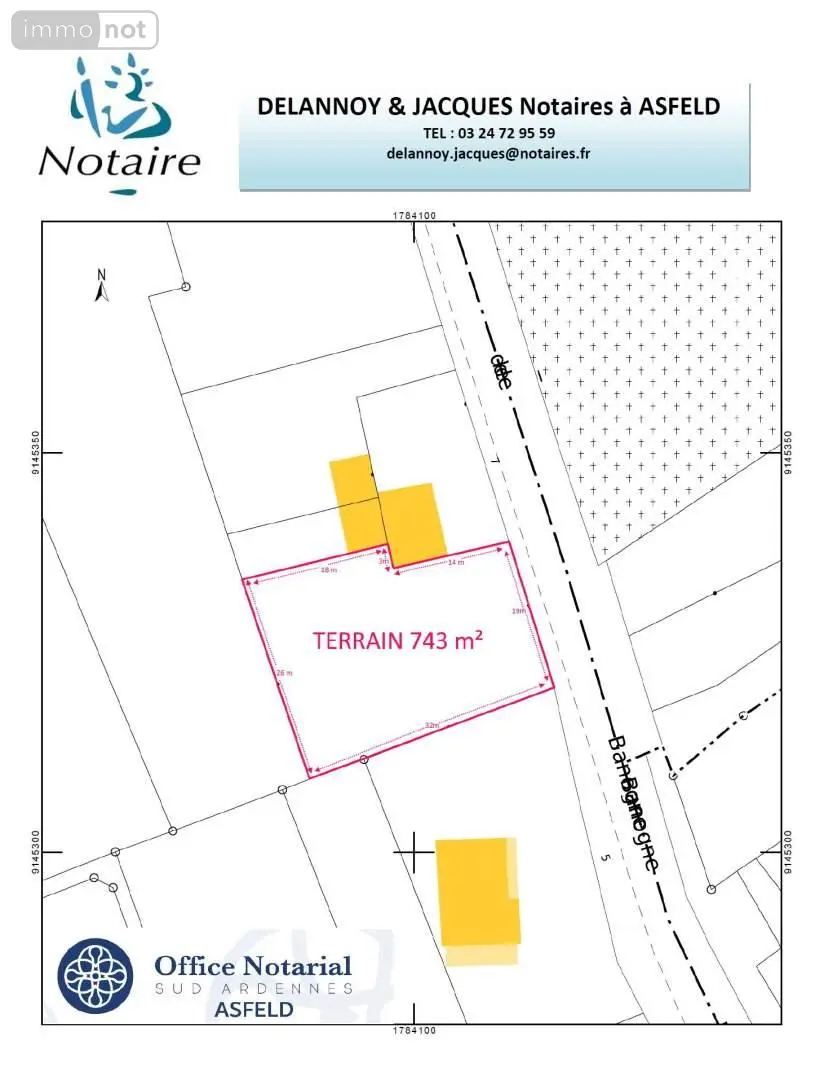 Terrain a batir a vendre Gomont 08190 Ardennes 08 743 m2 29900 euros 021/1576 001
