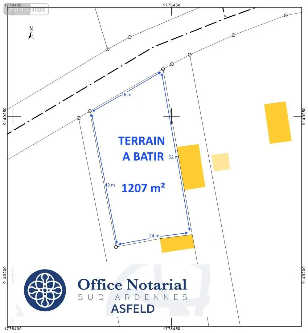 Terrain a batir a vendre Le Thour 08190 Ardennes 08 1207 m2 58300 euros 021/1731 001