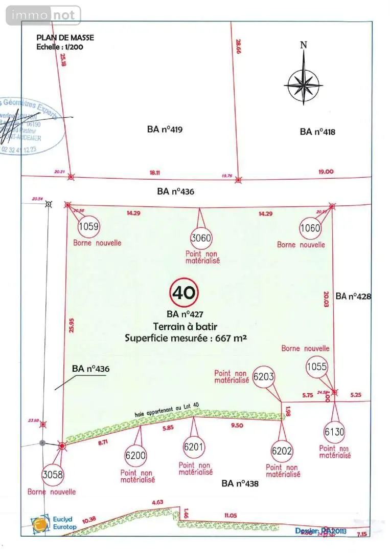 Terrain a batir a vendre Pont-Audemer 27500 Eure 27 667 m2 53810 euros 065/372 002