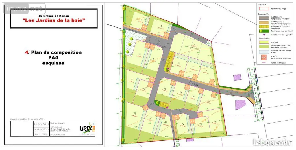 Terrain a batir a vendre Kerlaz 29100 Finistère 29 479 m2 61929 euros 011/176 002