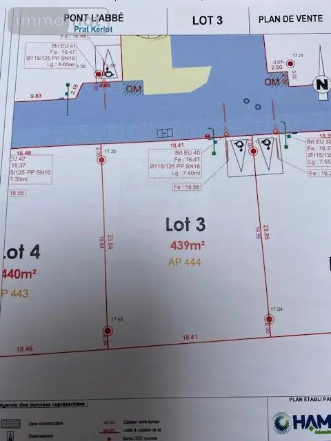 Terrain a batir a vendre Pont-l'Abbé 29120 Finistère 29 439 m2 85754 euros 023/1414 002