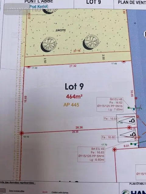 Terrain a batir a vendre Pont-l'Abbé 29120 Finistère 29 464 m2 89994 euros 023/1419 002