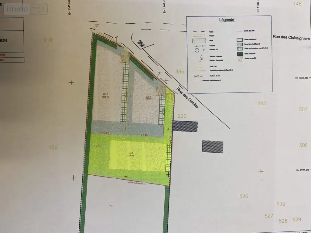 Terrain a batir a vendre Plozévet 29710 Finistère 29 1206 m2 58850 euros 023/1573 001