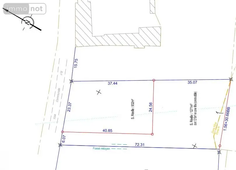 Terrain a batir a vendre Le Louroux 37240 Indre-et-Loire 37 1211 m2 66780 euros 034/202400984-B 002
