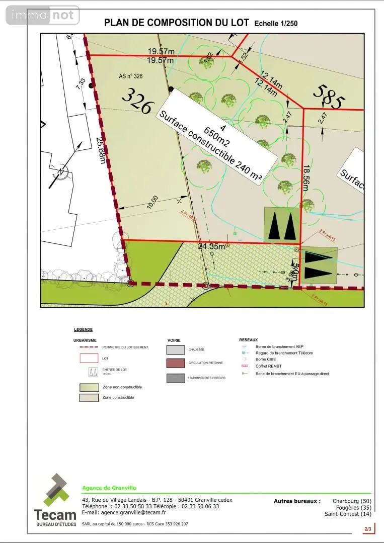 Terrain a batir a vendre Saint-Pair-sur-Mer 50380 Manche 50 240 m2 226923 euros 028/1605 003