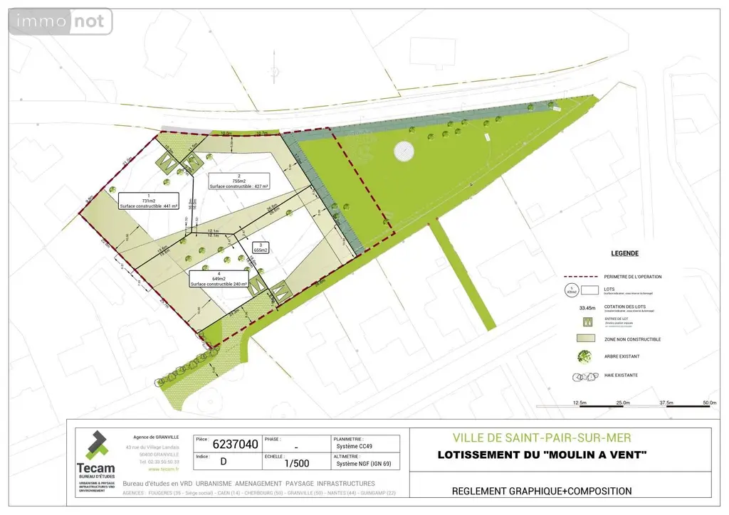 Terrain a batir a vendre Saint-Pair-sur-Mer 50380 Manche 50 240 m2 226923 euros 028/1605 005