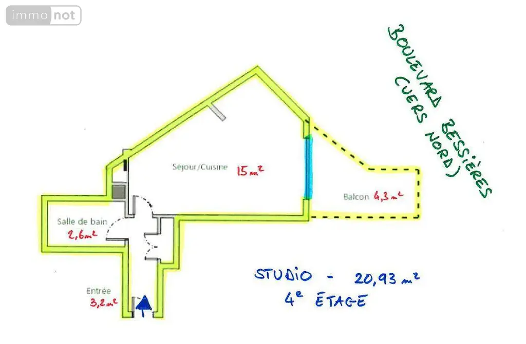 Appartement a vendre Paris 17e Arrondissement 75017 Paris 75 22 m2 1 pièce 185000 euros 75022-957 013
