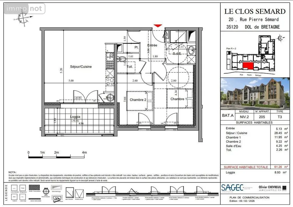 Appartement a vendre Dol-de-Bretagne 35120 Ille-et-Vilaine 35 59 m2 3 pièces 195000 euros 35130-3778 008