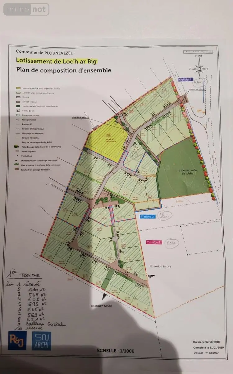 Terrain a batir a vendre Plounévézel 29270 Finistère 29 13276 euros 29066-3741 004