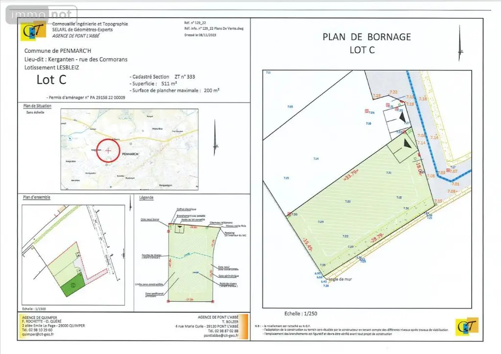 Terrain a batir a vendre Penmarch 29760 Finistère 29 63700 euros 29022-1753 001