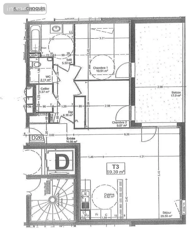Appartement a vendre Angers 49000 Maine-et-Loire 49 69 m2 3 pièces 224510 euros 49014-1851 006