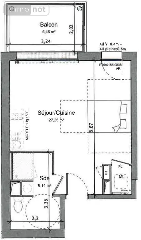 Location appartement Angers 49000 Maine-et-Loire 49 33 m2 1 pièce 593 euros 49009-L103 005