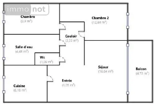 Appartement a vendre Angers 49000 Maine-et-Loire 49 57 m2 3 pièces 173250 euros 49004-1751 004