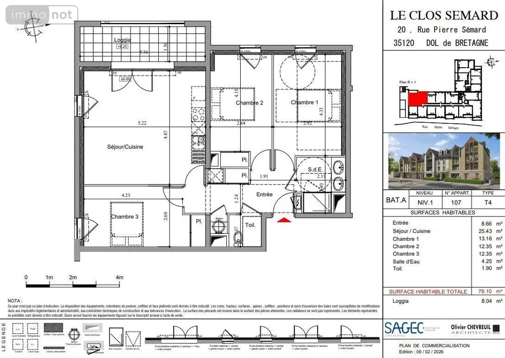Appartement a vendre Dol-de-Bretagne 35120 Ille-et-Vilaine 35 78 m2 4 pièces 272000 euros 35130-3777 003