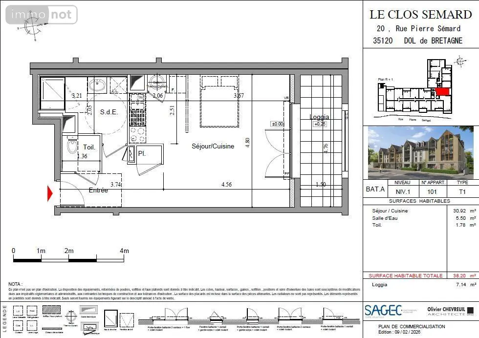 Appartement a vendre Dol-de-Bretagne 35120 Ille-et-Vilaine 35 29 m2 1 pièce 119000 euros 35130-3780 004