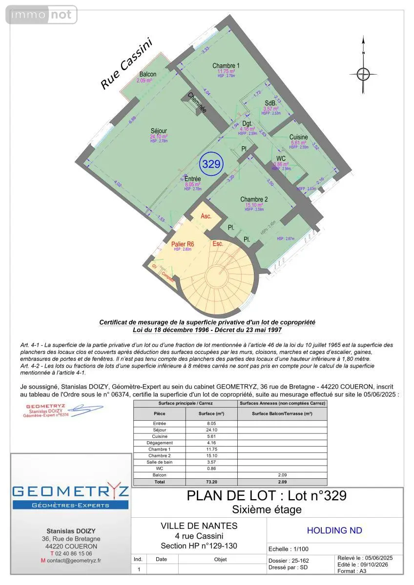 Location appartement Nantes 44000 Loire-Atlantique 44 75 m2 3 pièces 1226 euros 44028-L213 004