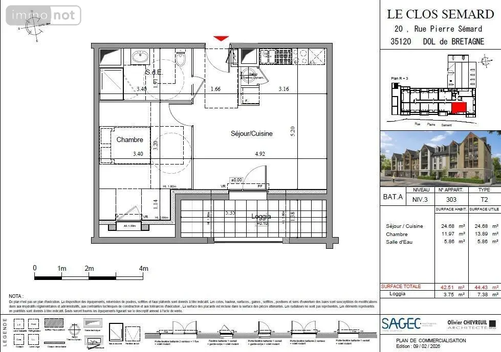 Appartement a vendre Dol-de-Bretagne 35120 Ille-et-Vilaine 35 42 m2 2 pièces 139000 euros 35130-3823 009