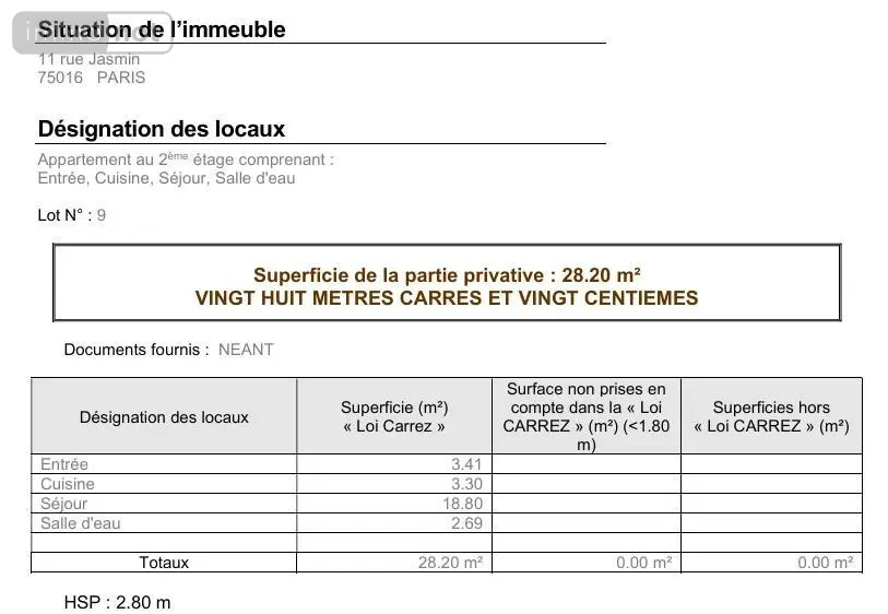 Appartement a vendre Paris 16e Arrondissement 75016 Paris 75 28 m2 1 pièce 350000 euros 92010-1370 003