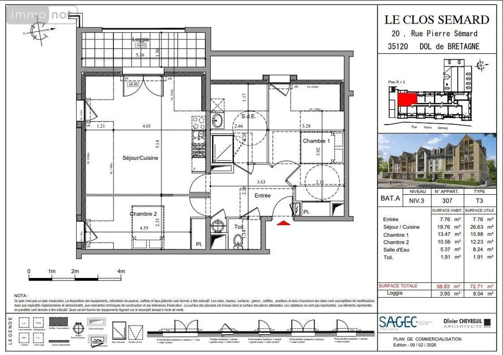 Appartement a vendre Dol-de-Bretagne 35120 Ille-et-Vilaine 35 59 m2 3 pièces 195000 euros 35130-3778 010