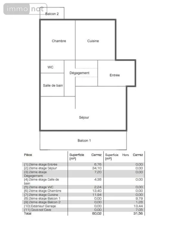 Appartement a vendre Tours 37100 Indre-et-Loire 37 80 m2 3 pièces 157320 euros 37008-2833 012