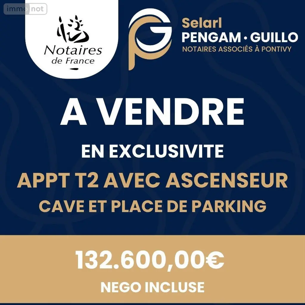 Appartement a vendre Pontivy 56300 Morbihan 56 47 m2 2 pièces 132600 euros 56062-2358 002