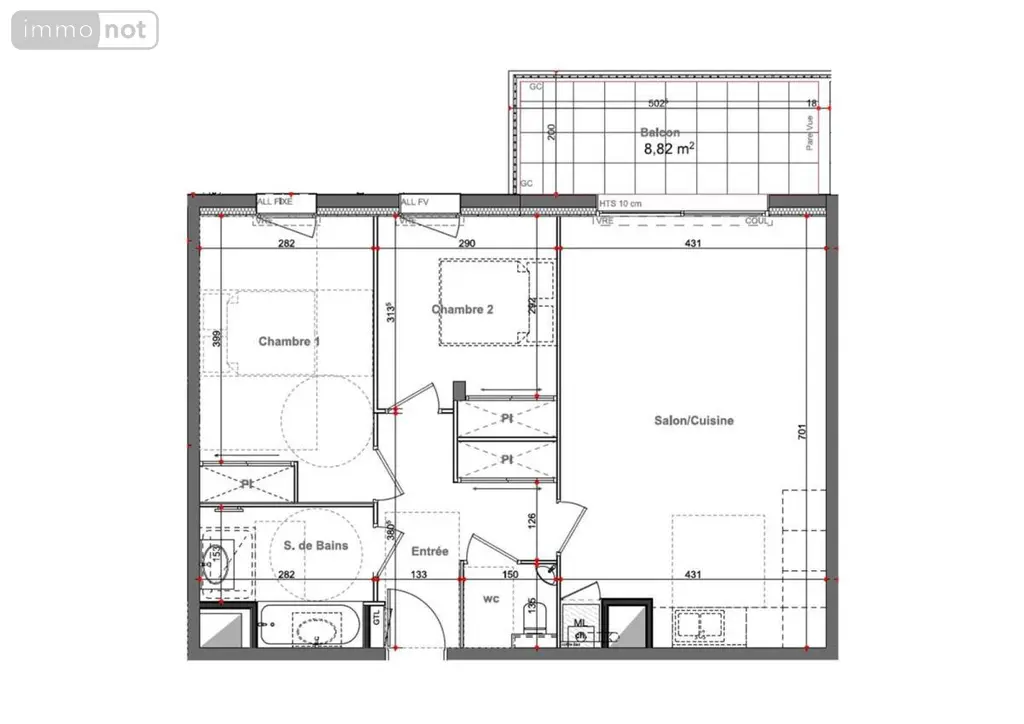 Appartement a vendre Pacé 35740 Ille-et-Vilaine 35 67 m2 3 pièces 367000 euros 35021-2066 006