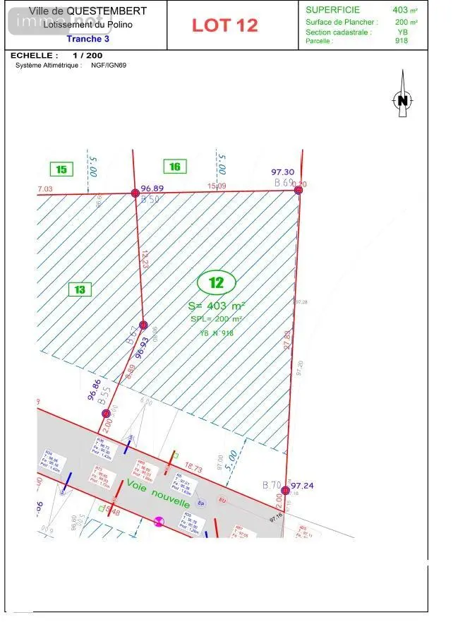 Terrain a batir a vendre Questembert 56230 Morbihan 56 72064 euros 56013-786 003