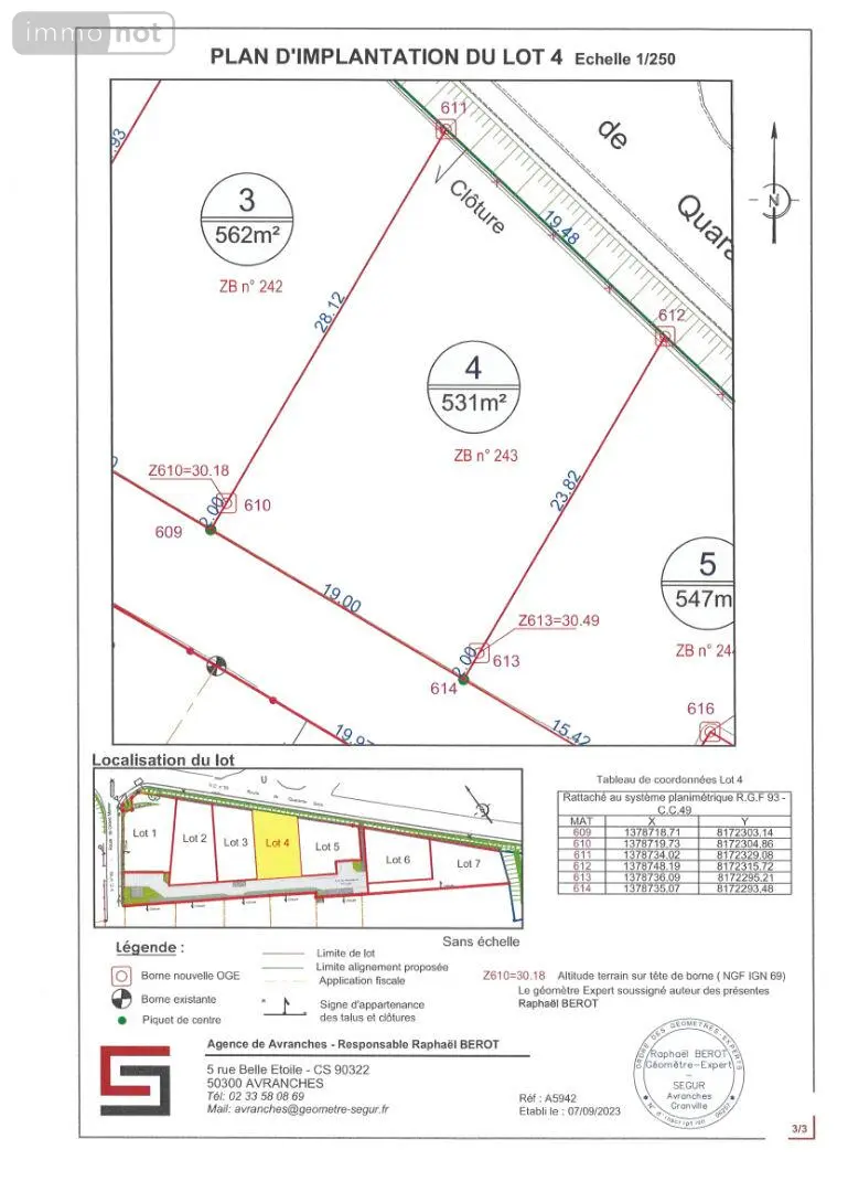 Terrain a batir a vendre Le Val-Saint-Père 50300 Manche 50 531 m2 67720 euros TAB630 003