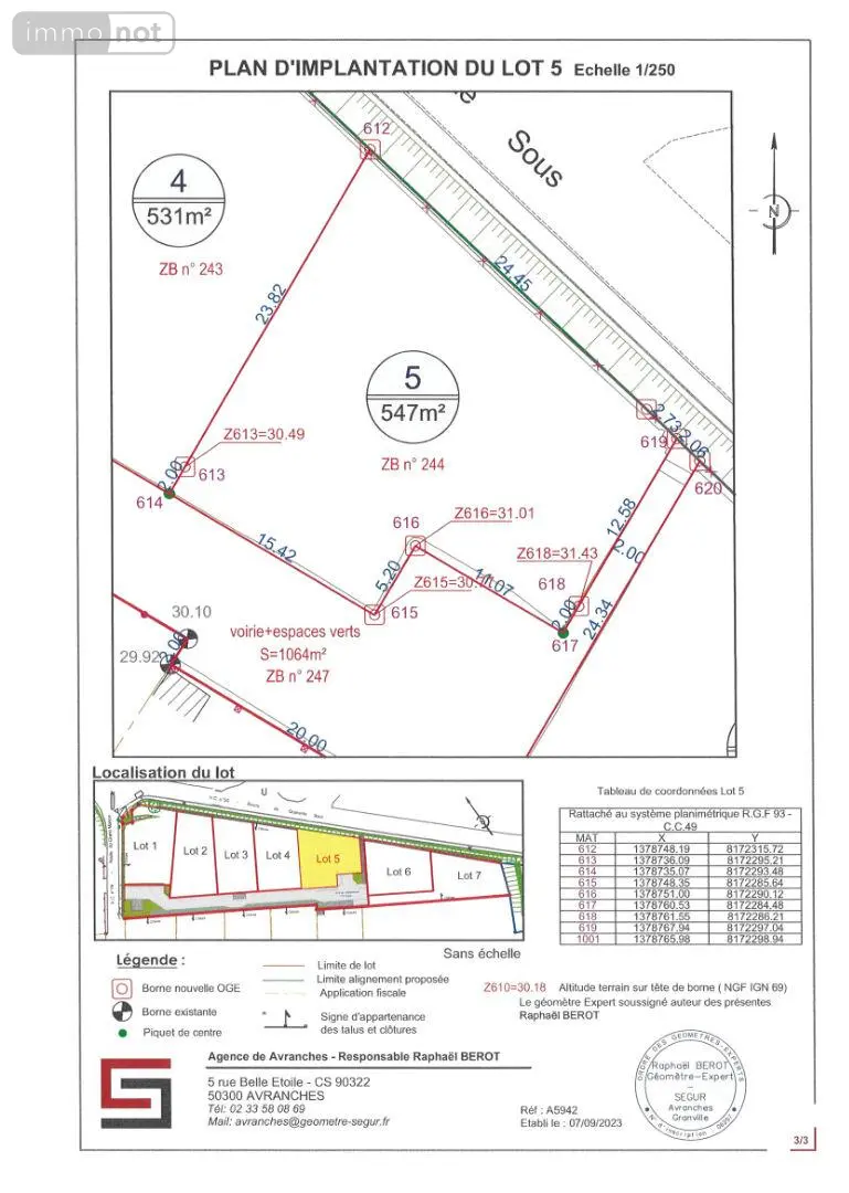 Terrain a batir a vendre Le Val-Saint-Père 50300 Manche 50 547 m2 69640 euros TAB632 003