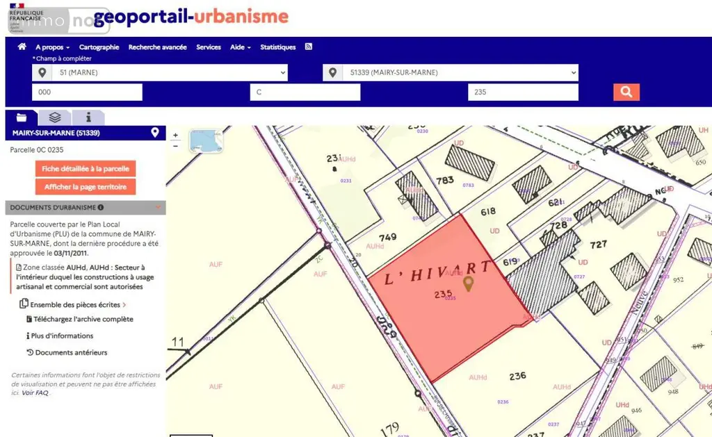 Terrain a batir a vendre Mairy-sur-Marne 51240 Marne 51 48500 euros 51084-1096 002