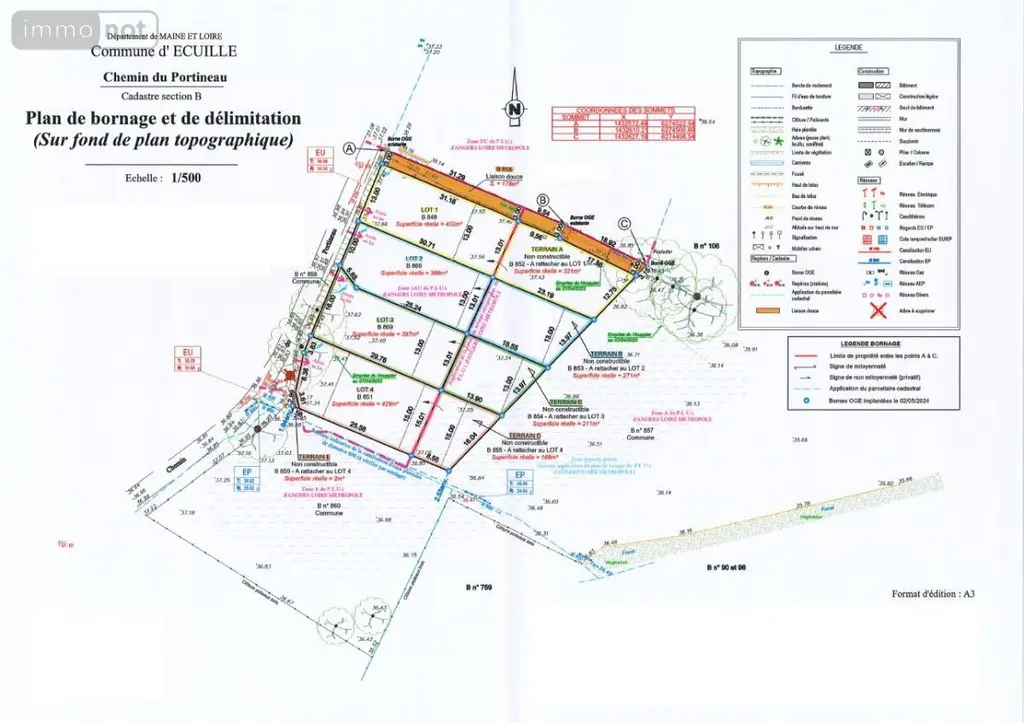 Terrain a batir a vendre Écuillé 49460 Maine-et-Loire 49 73360 euros 49031-2722 002