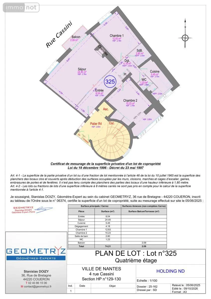 Location appartement Nantes 44000 Loire-Atlantique 44 76 m2 3 pièces 1254 euros 44028-L216 004