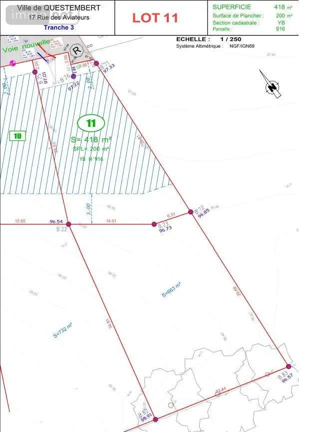 Terrain a batir a vendre Questembert 56230 Morbihan 56 72064 euros 56013-786 002