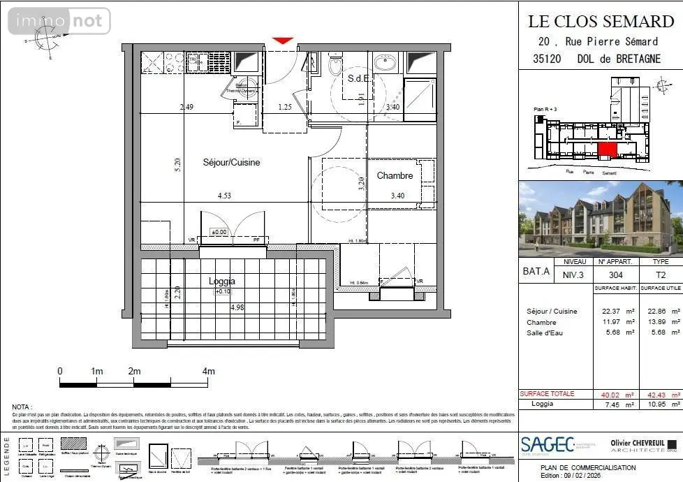 Appartement a vendre Dol-de-Bretagne 35120 Ille-et-Vilaine 35 42 m2 2 pièces 139000 euros 35130-3823 010