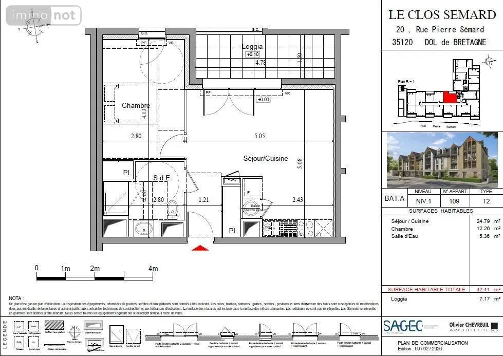 Appartement a vendre Dol-de-Bretagne 35120 Ille-et-Vilaine 35 42 m2 2 pièces 139000 euros 35130-3823 006