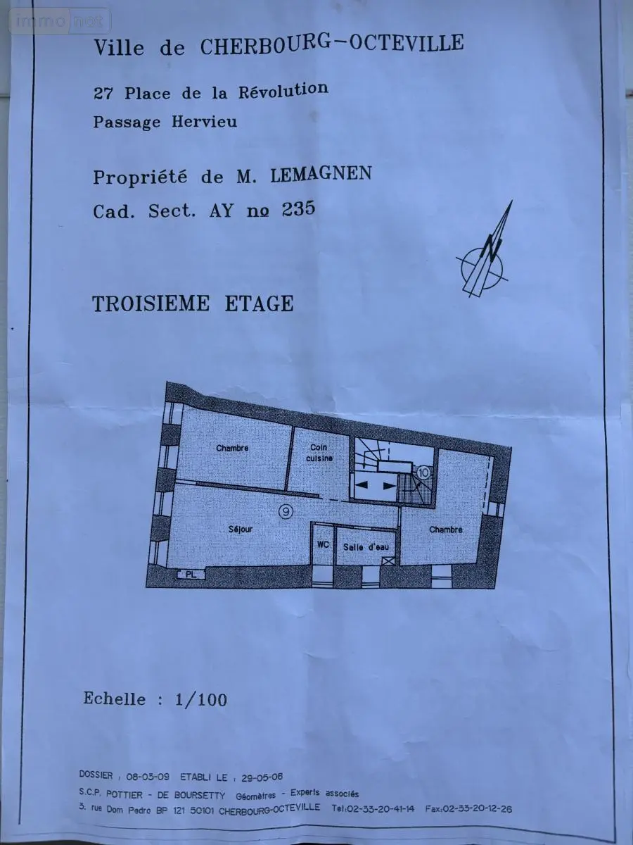 Appartement a vendre Cherbourg-en-Cotentin 50100 Manche 50 42 m2 3 pièces 94320 euros 50108-4840 015