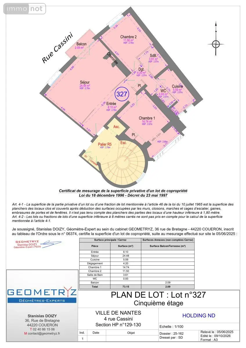 Location appartement Nantes 44000 Loire-Atlantique 44 75 m2 3 pièces 1221 euros 44028-L214 004