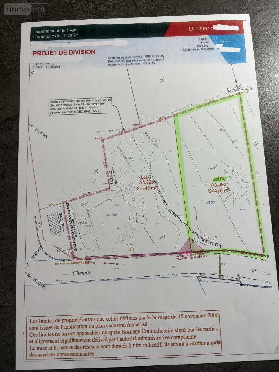 Terrain a batir a vendre Thoiry 01710 Ain 01 300000 euros 01043-150 004