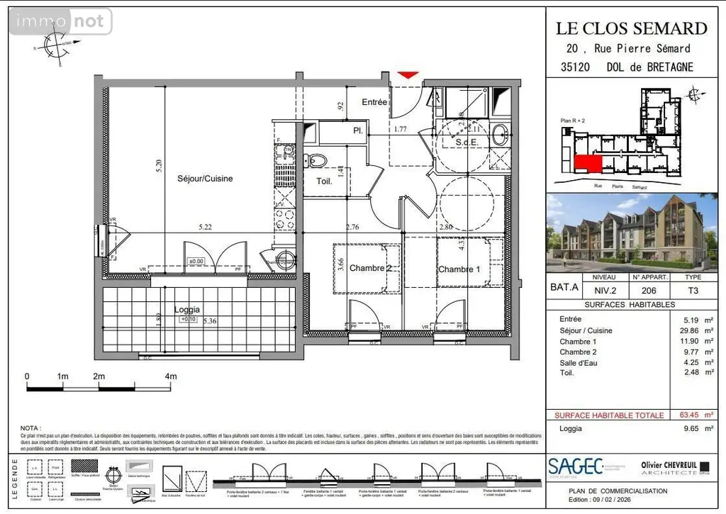 Appartement a vendre Dol-de-Bretagne 35120 Ille-et-Vilaine 35 59 m2 3 pièces 195000 euros 35130-3778 009