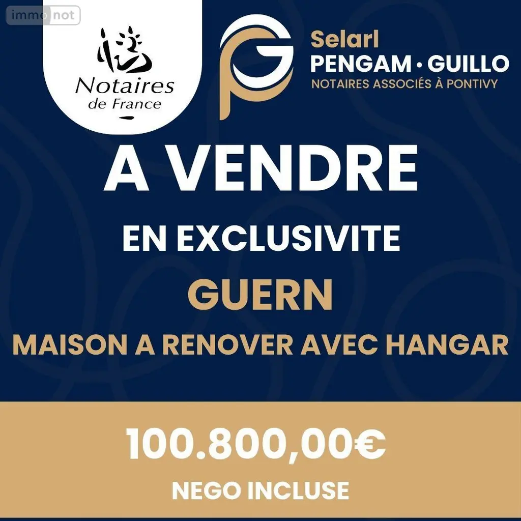 Maison a vendre Guern 56310 Morbihan 56 97 m2 5 pièces 100800 euros 56062-2347 002