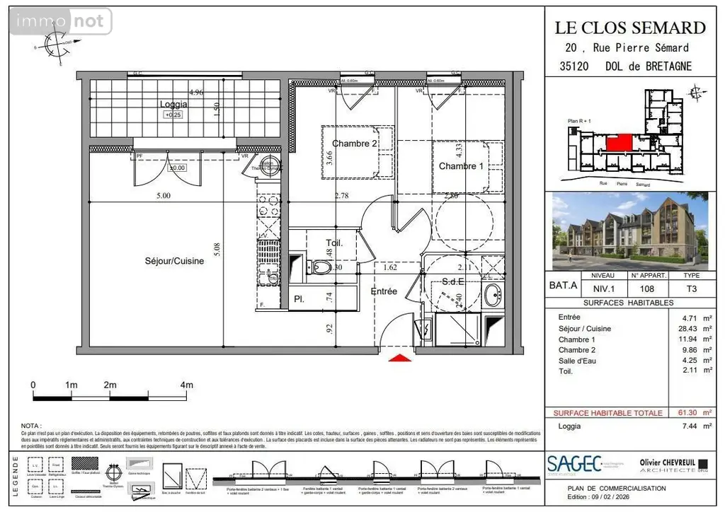Appartement a vendre Dol-de-Bretagne 35120 Ille-et-Vilaine 35 59 m2 3 pièces 195000 euros 35130-3778 006