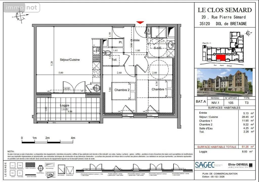 Appartement a vendre Dol-de-Bretagne 35120 Ille-et-Vilaine 35 59 m2 3 pièces 195000 euros 35130-3778 004