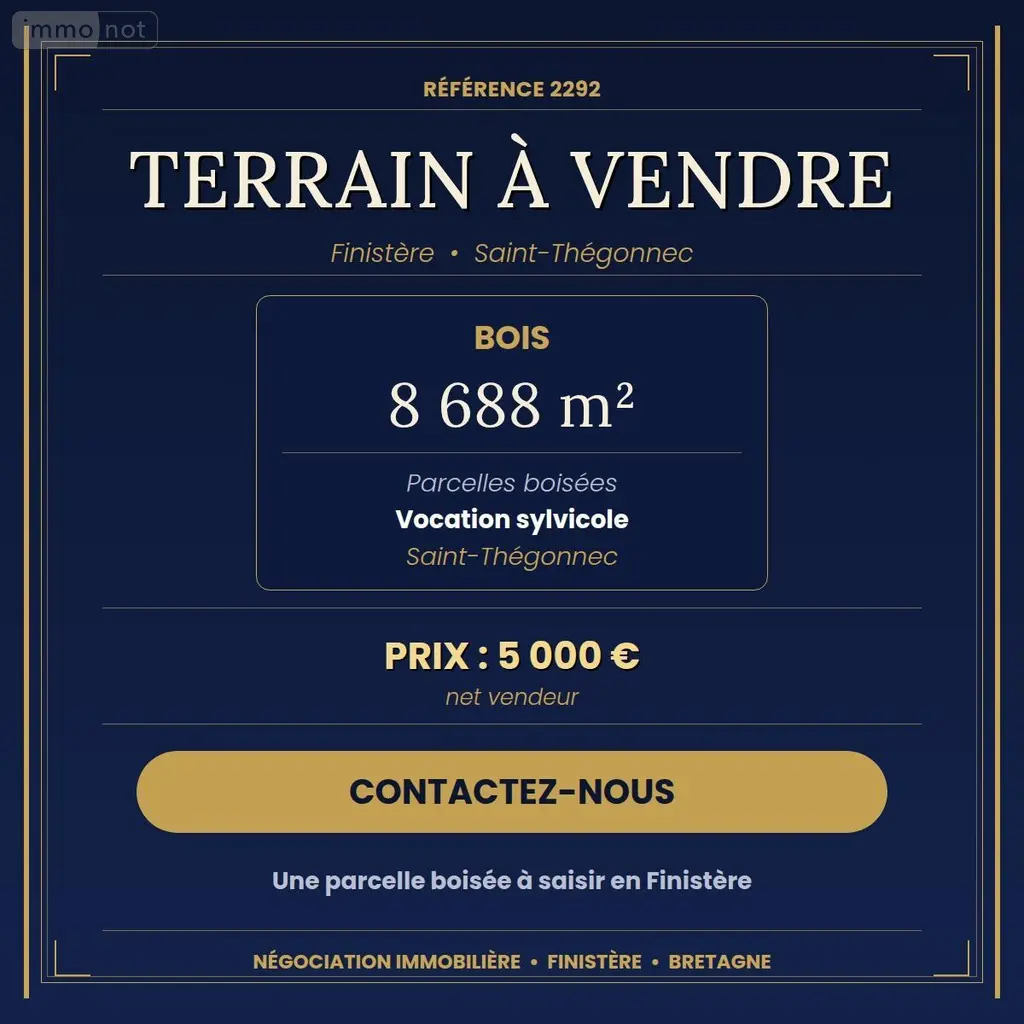 Terrains de loisirs bois etangs a vendre Saint-Thégonnec Loc-Eguiner 29410 Finistère 29 8000 euros 29107-2855 001