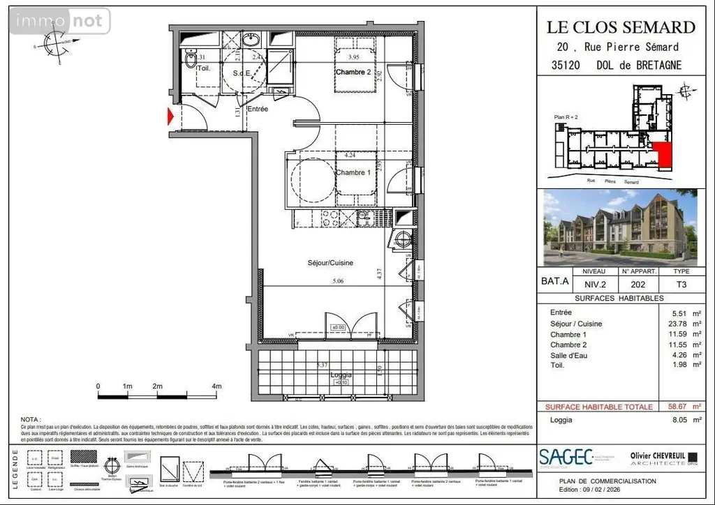 Appartement a vendre Dol-de-Bretagne 35120 Ille-et-Vilaine 35 59 m2 3 pièces 195000 euros 35130-3778 007