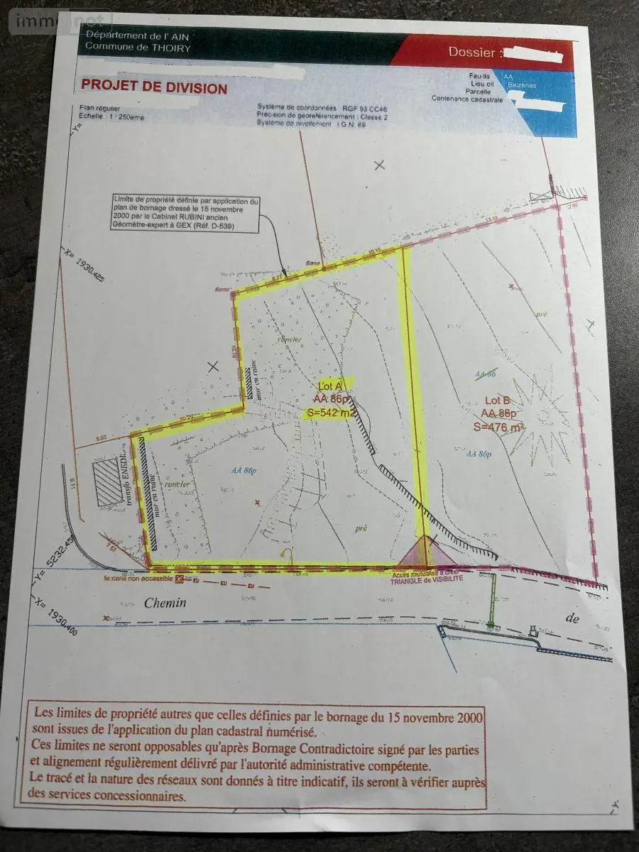 Terrain a batir a vendre Thoiry 01710 Ain 01 330000 euros 01043-149 003