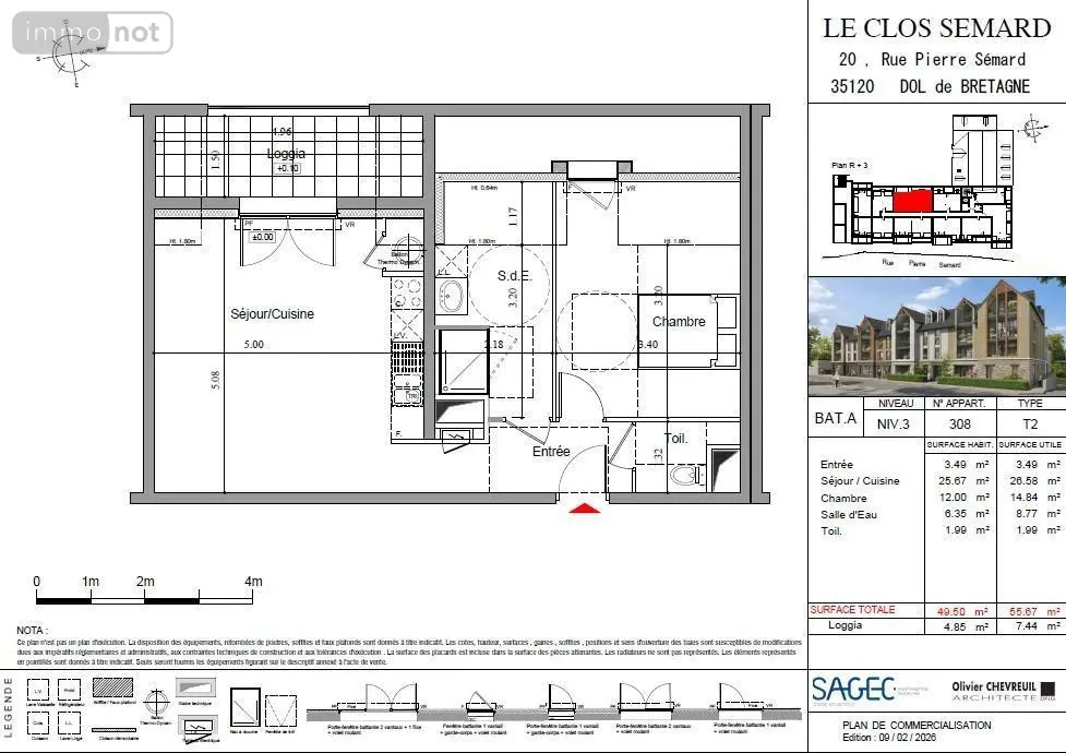 Appartement a vendre Dol-de-Bretagne 35120 Ille-et-Vilaine 35 42 m2 2 pièces 139000 euros 35130-3823 013