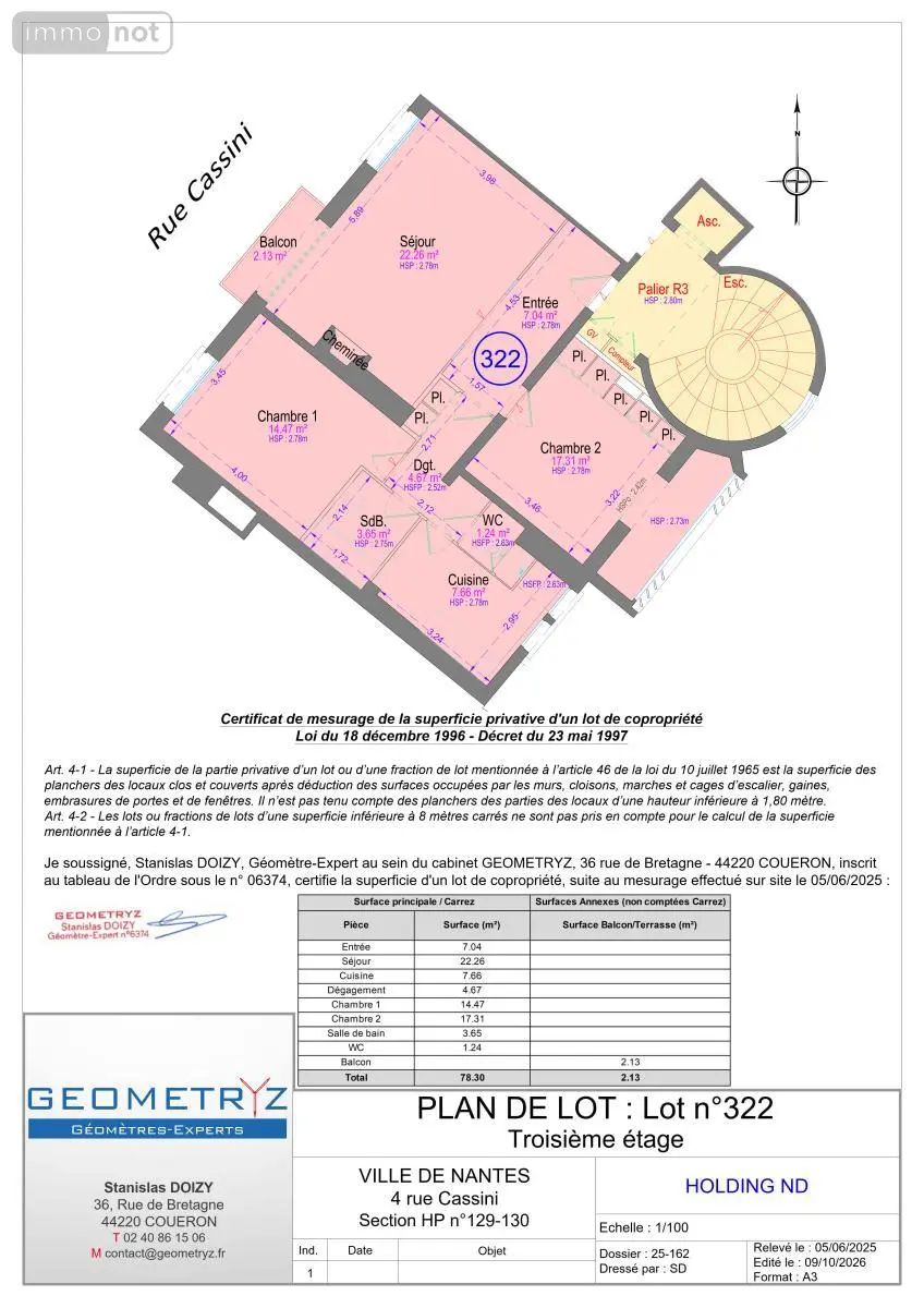 Location appartement Nantes 44000 Loire-Atlantique 44 80 m2 3 pièces 1292 euros 44028-L219 004